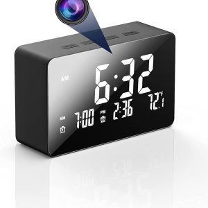 Spy Wifi Mirror table Clock Camera with Night Vision