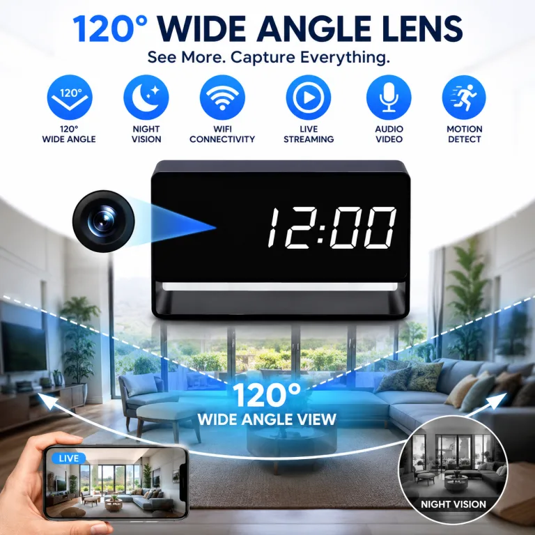 spy wifi table clock camera with wide angle lens night vision Bengaluru